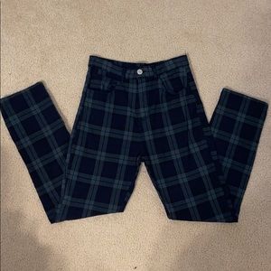 John Galt Navy/Green Plaid Jane Pants